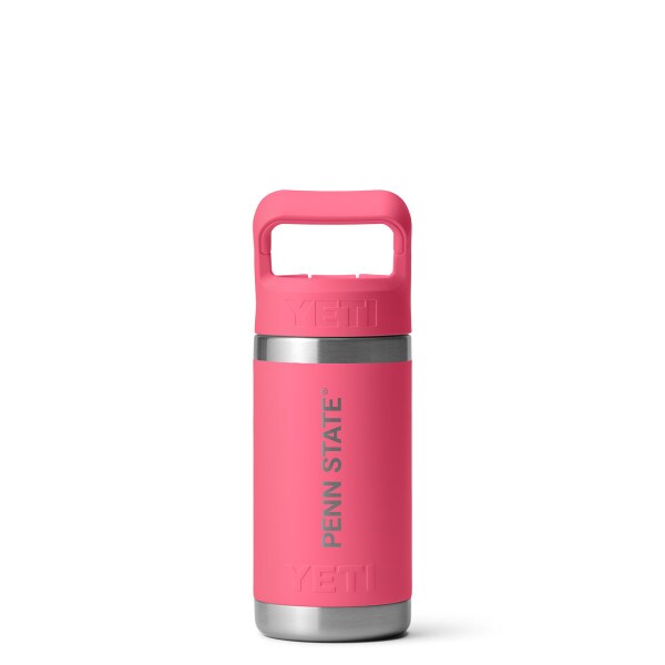 Yeti 12oz pink bottle with Penn State and straw cap